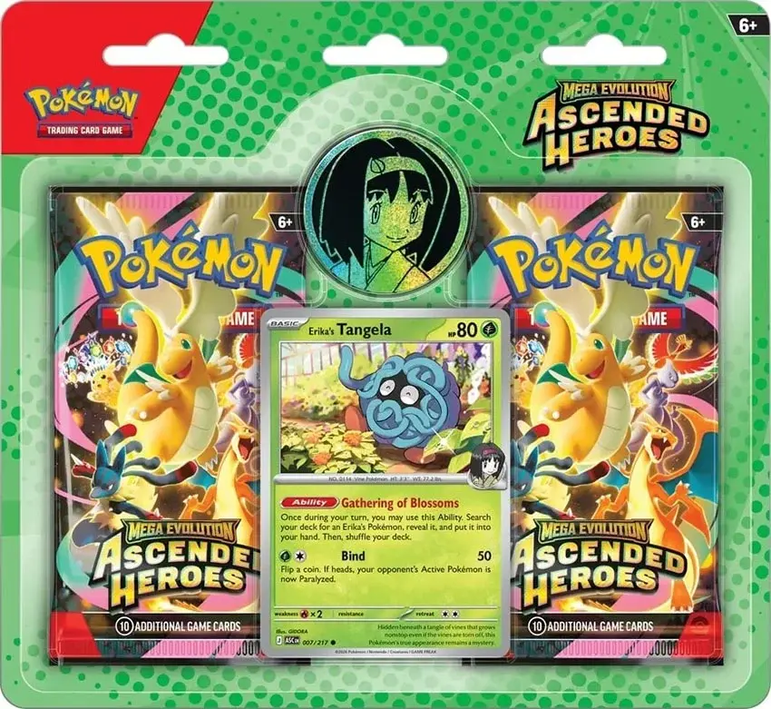 Pokemon TCG: Mega Evolution - Ascended Heroes 2-Pack Blister: Erika's Tangela