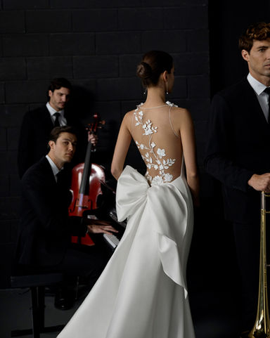 Vestido de novia romántico y elegante, corte sirena, colección 2026 en Mallorca.
