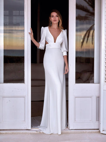 Vestido de novia liso y diferente