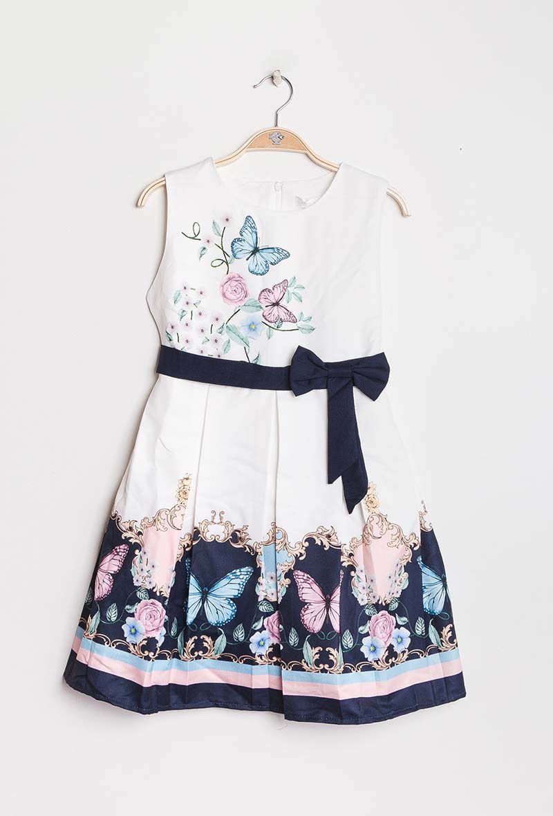 ROBE PAPILLON FILLE "BLEU"