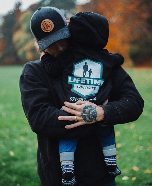 Lifetime Concrete founder with son