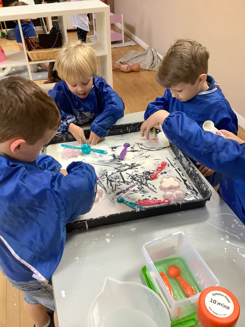 Messy play at Nursery