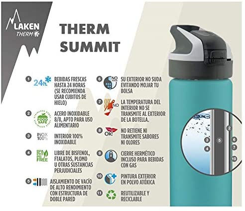 Miniatura: Laken Therm Summit, Botella de Agua de  Acero Inoxidable