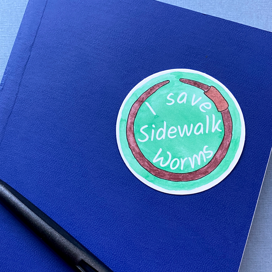 Thumbnail: Hope Punk Sticker | I Save Sidewalk Worms | Waterproof | Vinyl | Matter