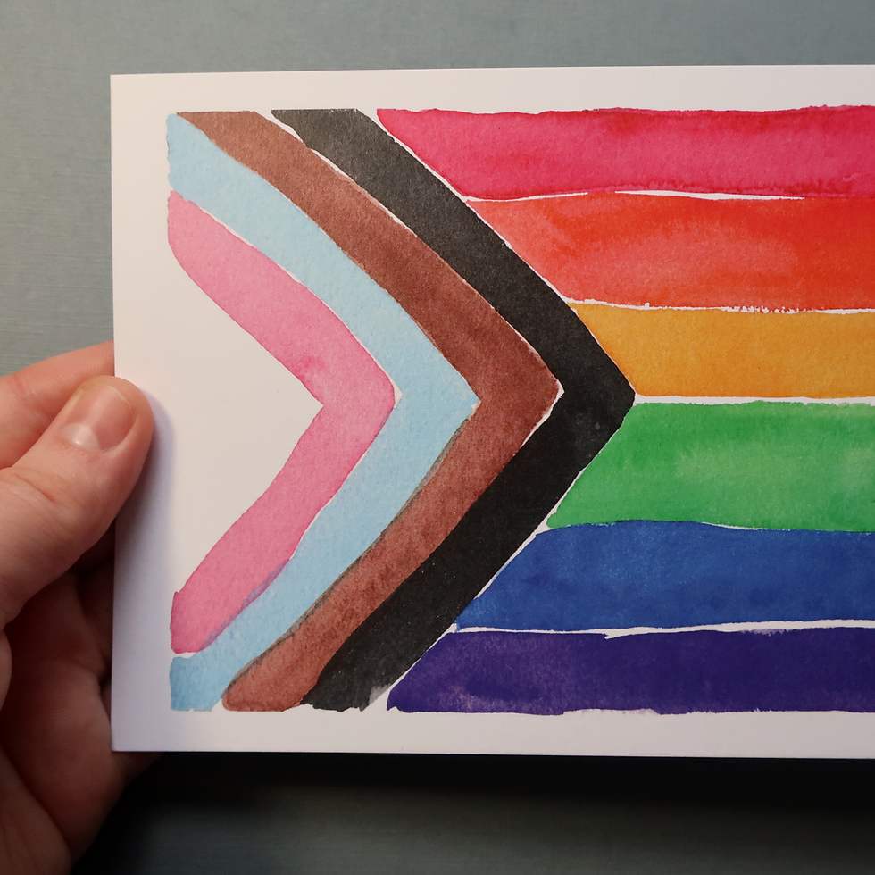 Thumbnail: Pride Month Art Print| Progress Pride Flag | Watercolor