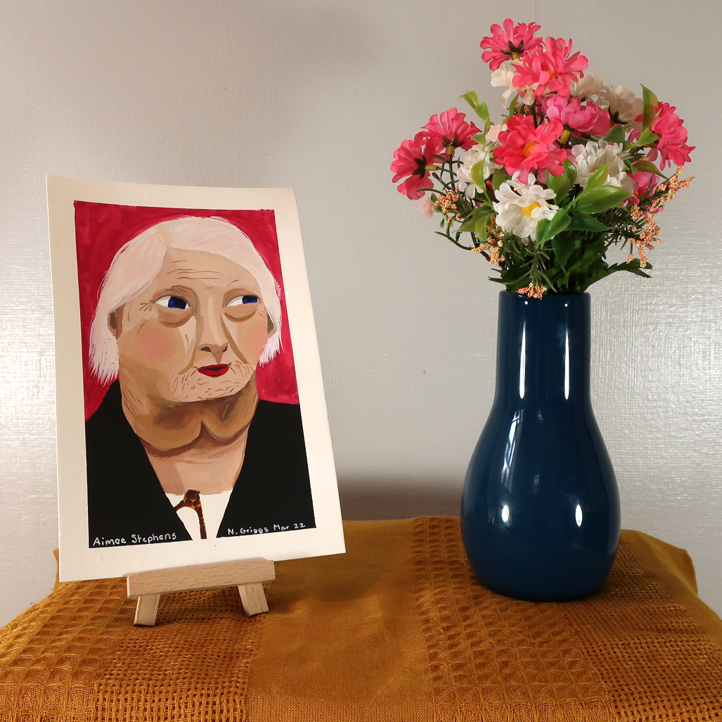 Aimee Stephens | Original Art | Trans History | Gouache | 6 in x 9 in