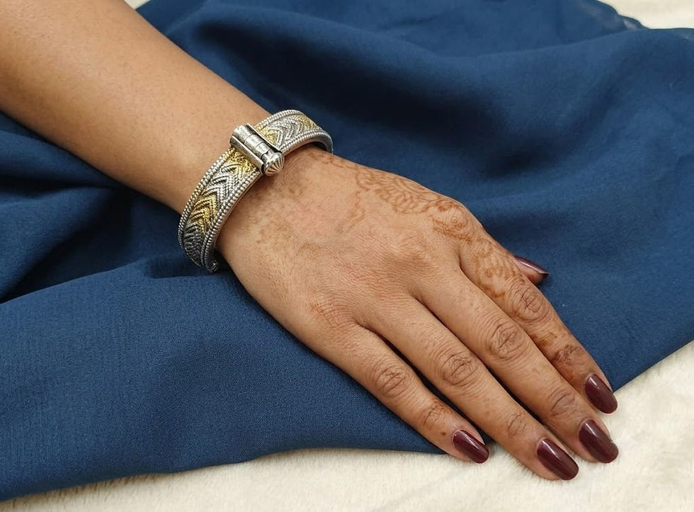 DVASU Traditional Dual Tone Oxidised Silver Bangle | Festive & Party Wear