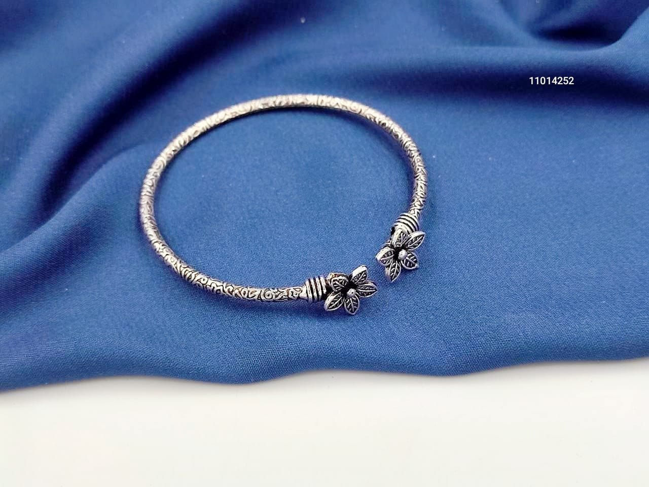 Oxidised Silver Light Weight Flexible Bracelet for Women