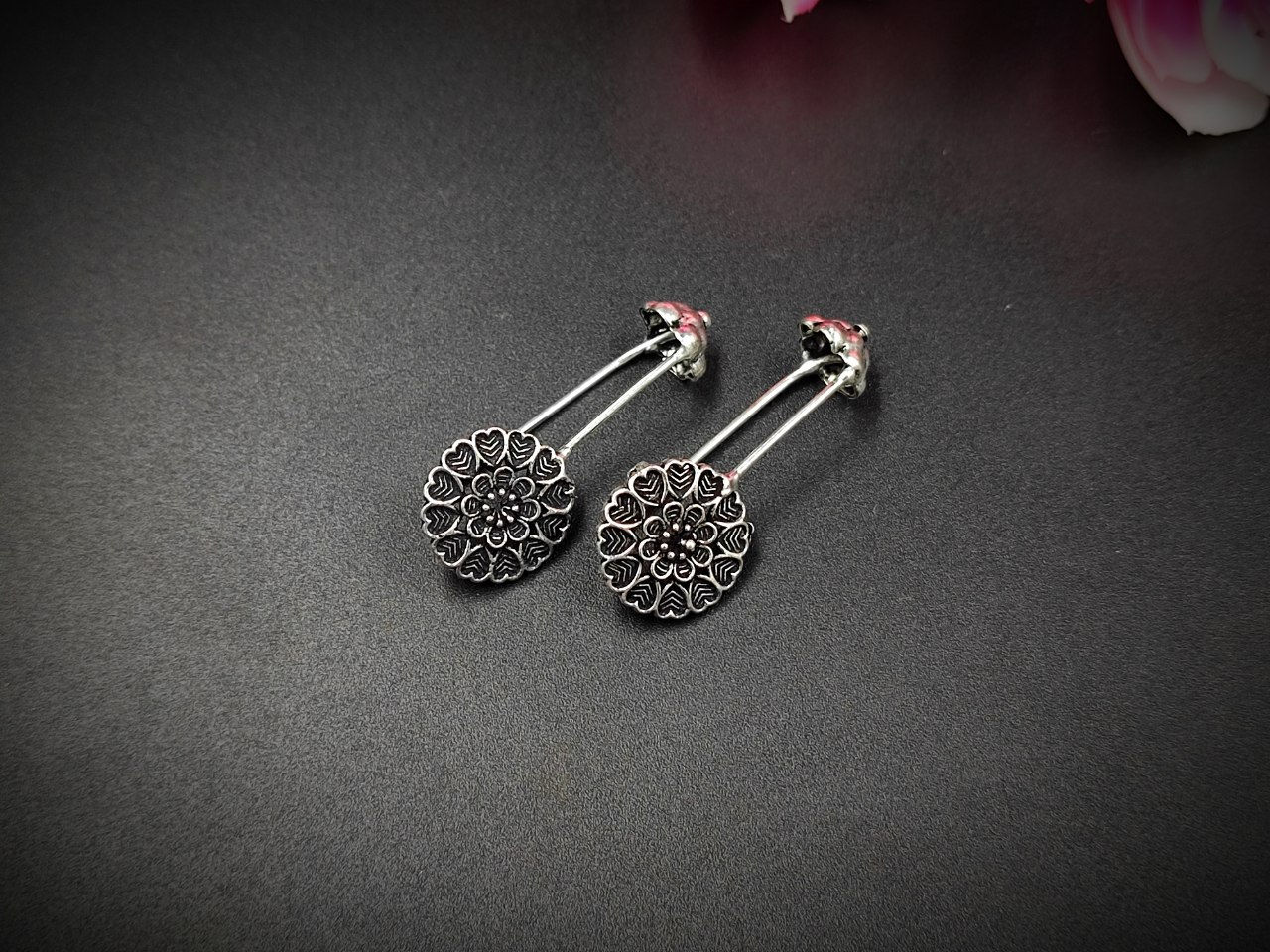 Oxidised Silver Bugadi Earcuff Earring | Ethnic Boho Ear Jewellery