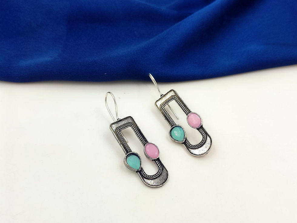 Thumbnail: Oxidised Brass Smiling Bugadi Earrings – Trendy Funky Ear Cuffs