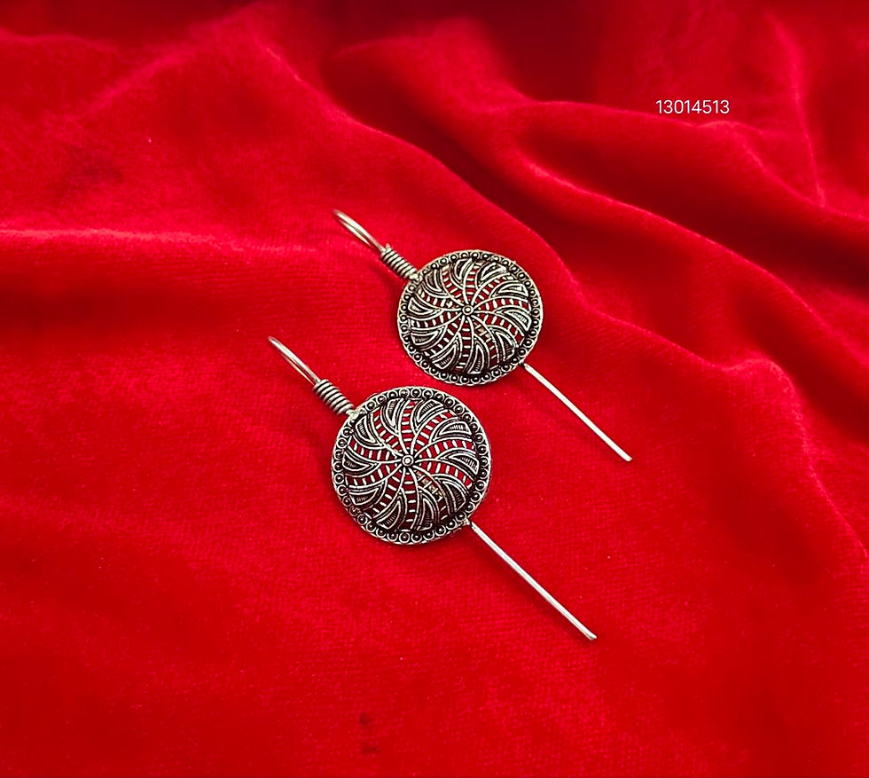 Oxidised Silver Earcuff Earrings for Women | Lightweight Ethnic Jewelry