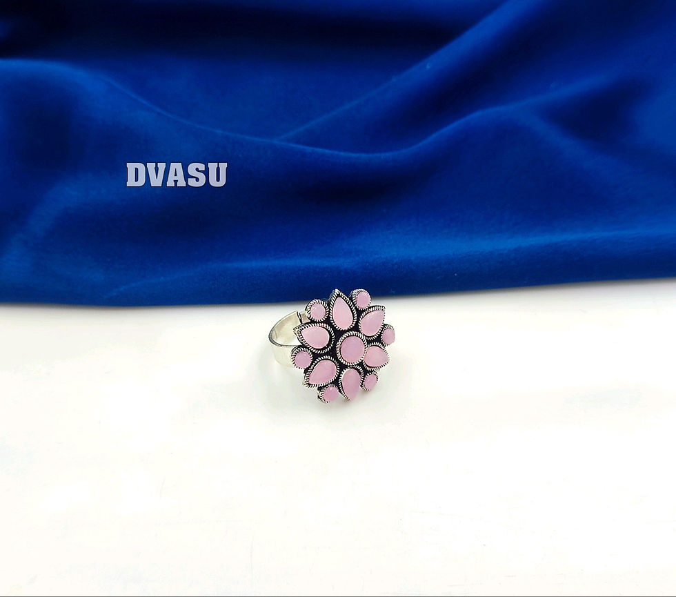 Thumbnail: Eternal Beauty: Dvasu Oxidized Stone Statement Ring