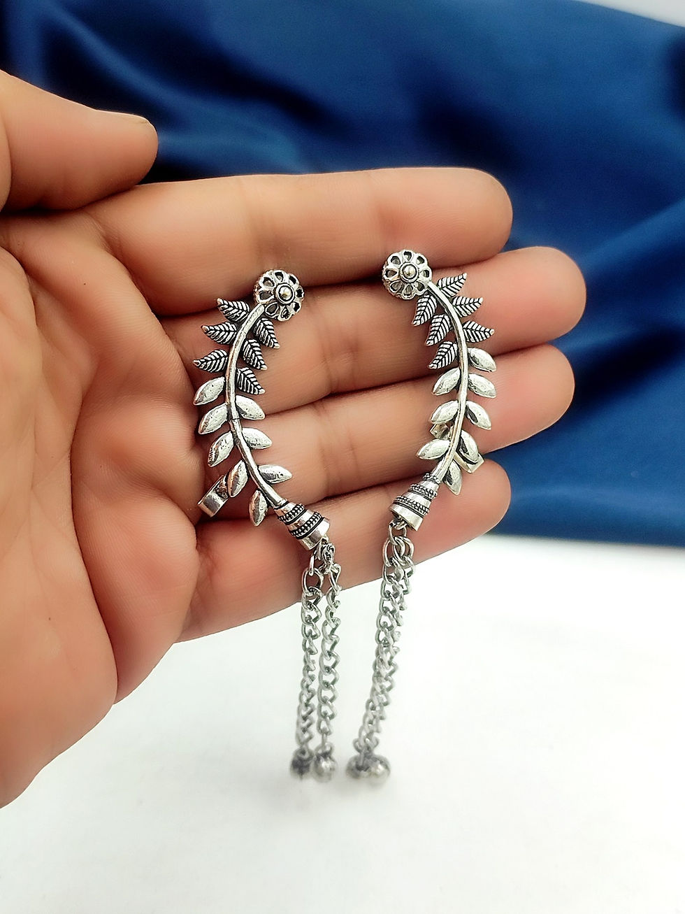 Oxidized Silver Chain Earcuff – Trendy Ear Cuff