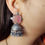 Thumbnail: Dvasu Oxidized Brass Replica Black Polish Jhumka Earrings with Stone Top – Timeless Elegance