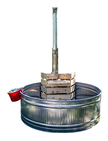Large wood fired hot tub for up to 6 people