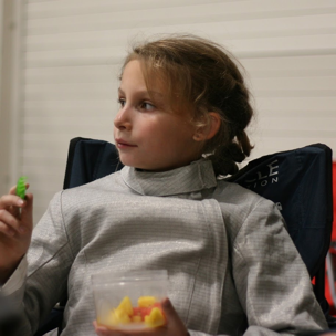 Mylene eating a snack
