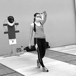 CEFC Fencer warmup up for practice during the COVID-19 Pandemic