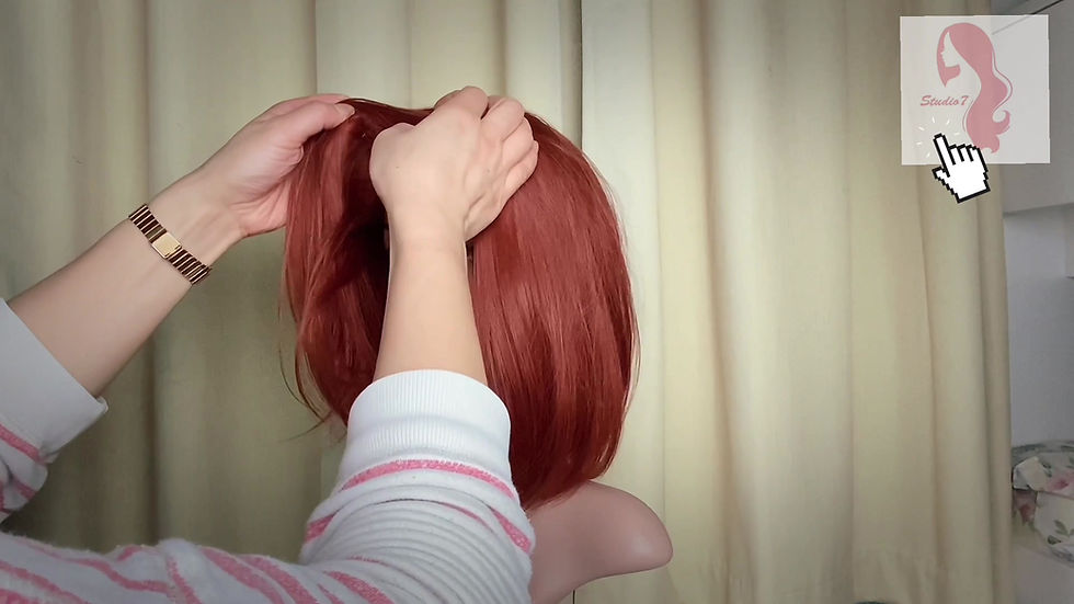 Thumbnail: W235 Auburn Red Shoulder Length Wavy Wig