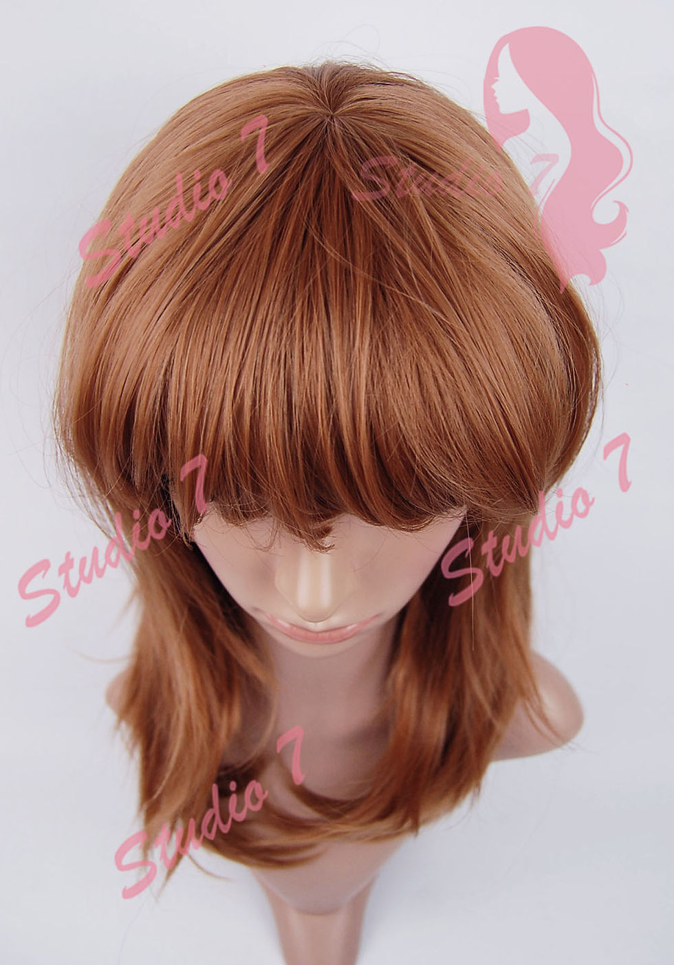 Thumbnail: W228 Auburn Layered Straight Fringe Wig
