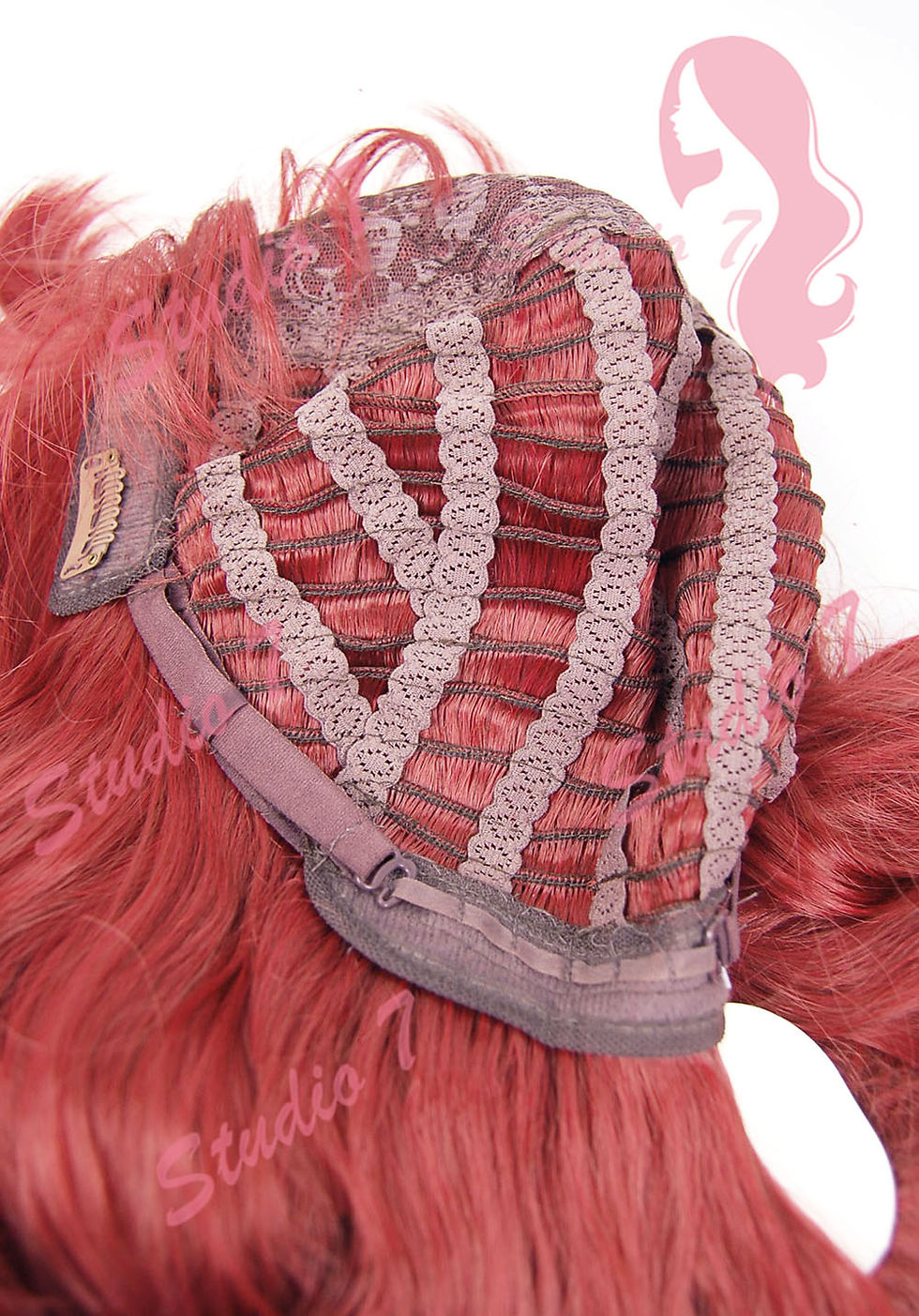 Thumbnail: W215 Red Long Wavy Layered Ladies Wig