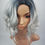 Thumbnail: W108 Silver Black Roots Shoulder Length Wavy Wig