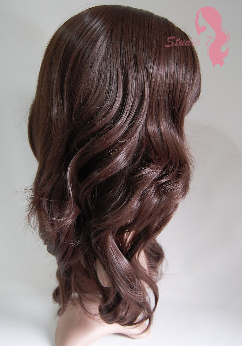 Thumbnail: W31 Chocolate Brown Wavy Synthetic Wig