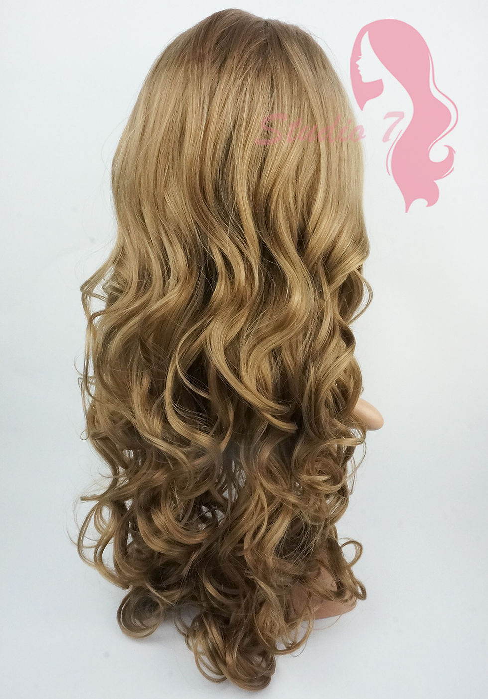 Thumbnail: W115 Chocolate Blonde Curly 3/4 Wig Clip In Hair Piece
