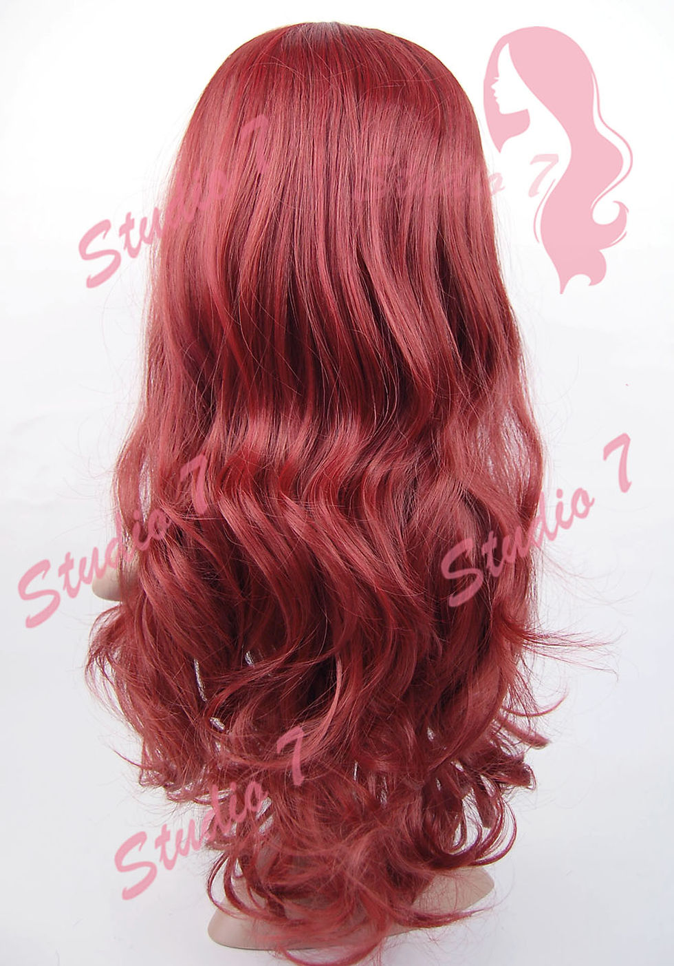 Thumbnail: W215 Red Long Wavy Layered Ladies Wig