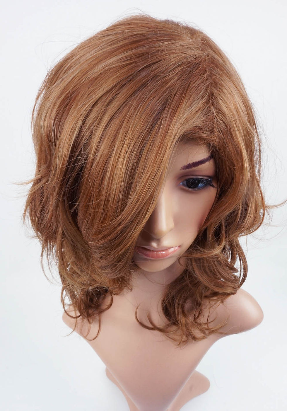 Thumbnail: W13  Ash Brown Mix Layered Wavy Medium Length Wig