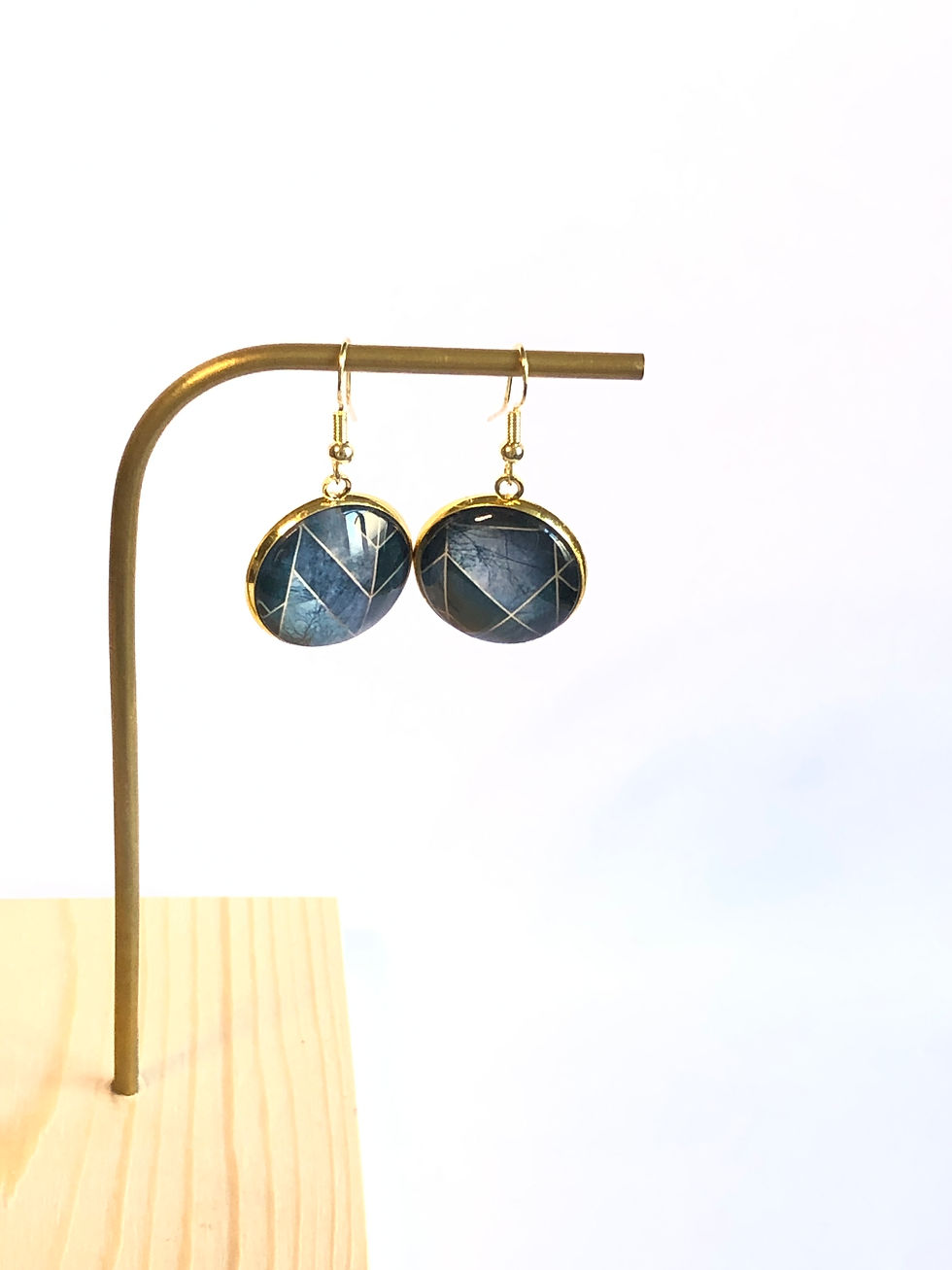 BO Géométrique or et bleu