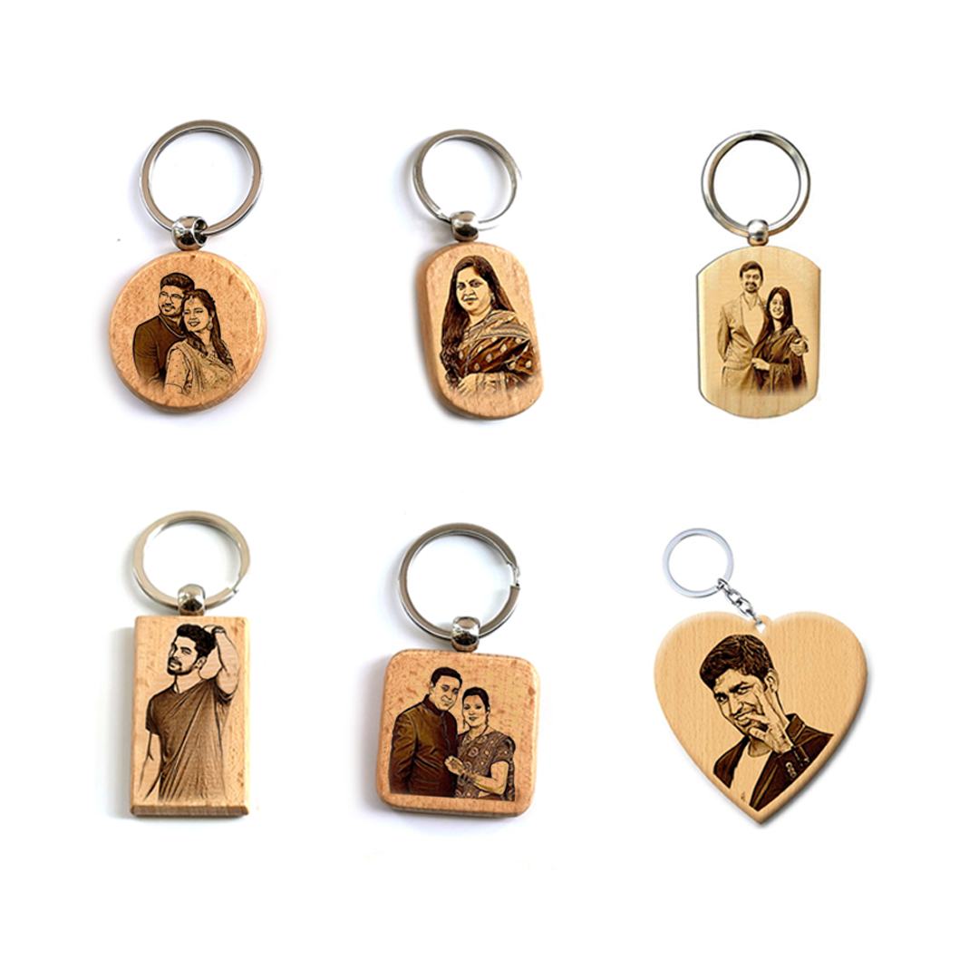 Wooden Engraved Keychains (Price of 1 piece)