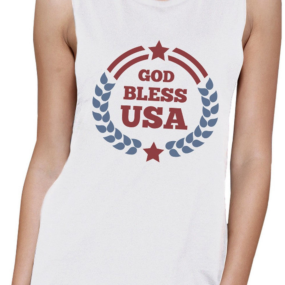 Thumbnail: God Bless USA Women's Muscle Top