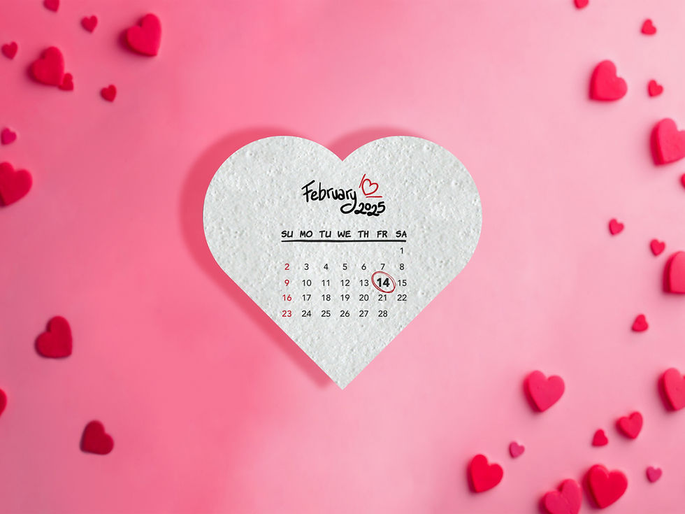 Thumbnail: Custom Edible Calendar Cake Topper: Precut Heart-Shaped 2025