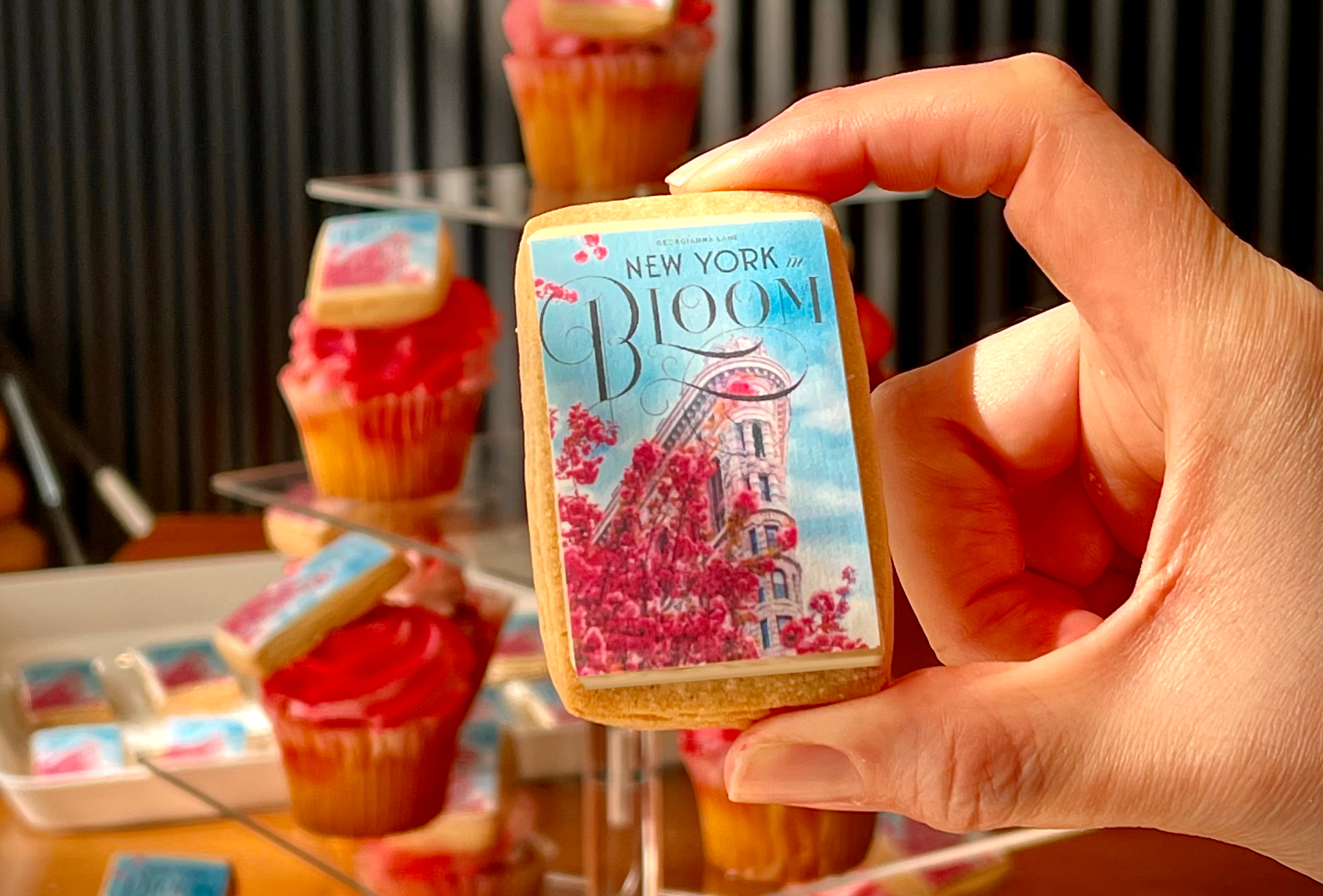 Custom book-themed cookies for tea party favors and book clubs.