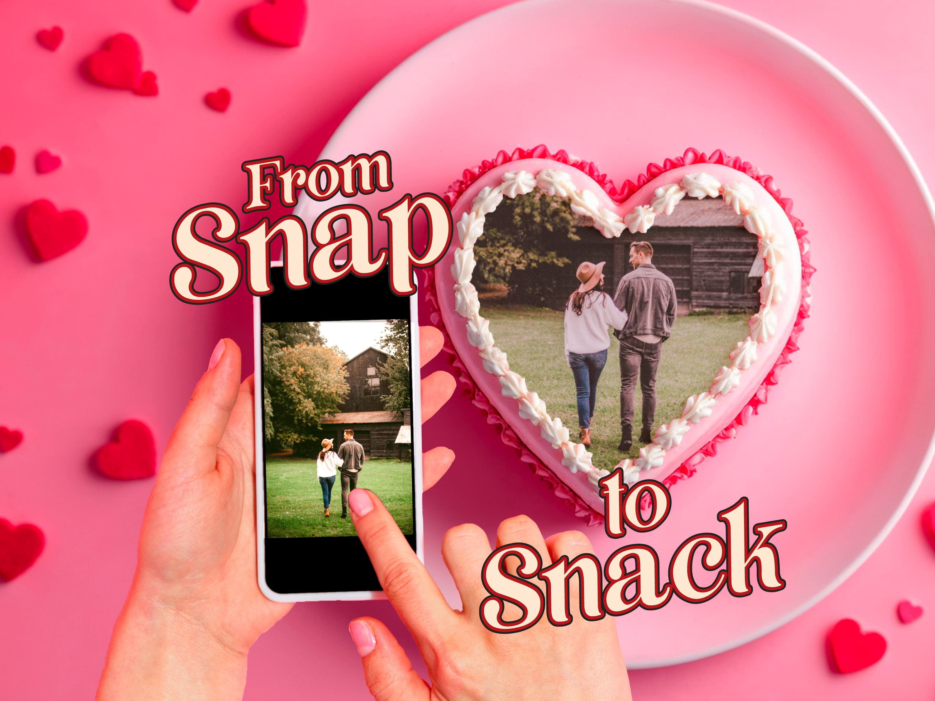Pre-cut heart shaped edible photo cake topper