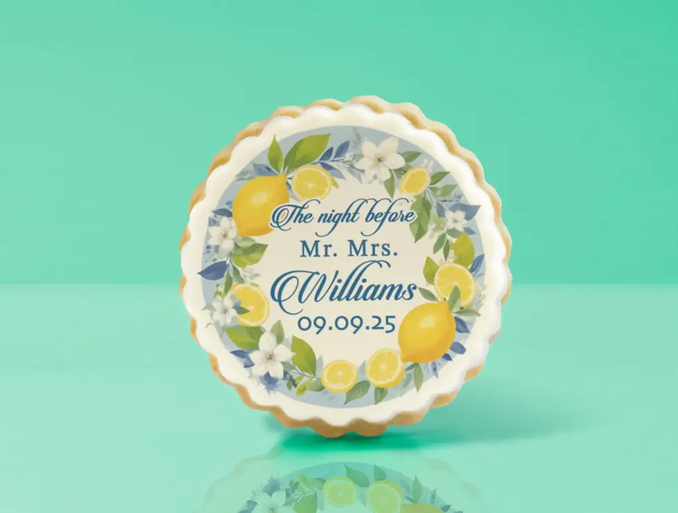Thumbnail: Amalfi Themed rehearsal dinner cookies | Bridal Shower Treats | Mediterranean We