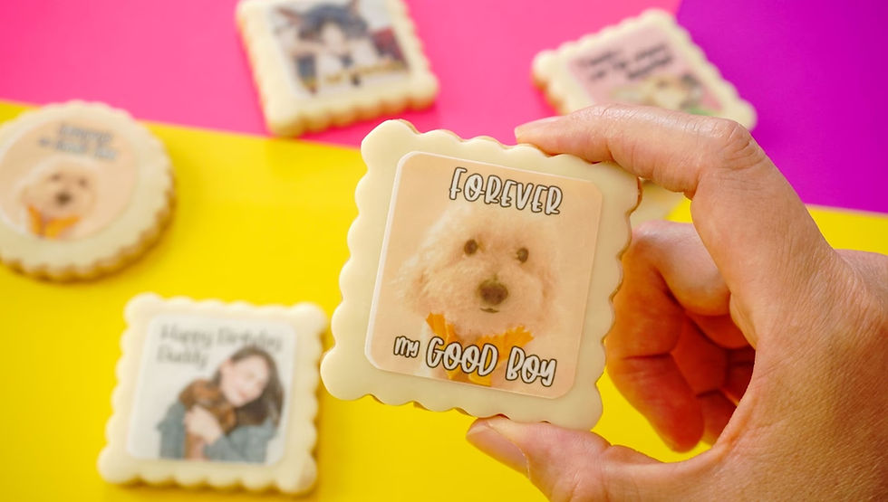 Thumbnail: Custom pet photo cookies, a sweet gift for animal lovers.