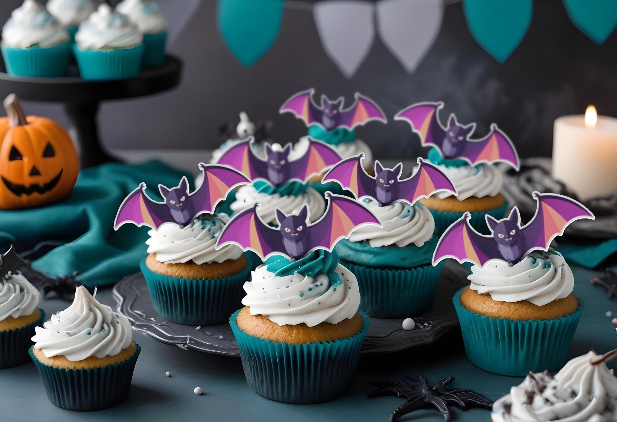 Purple sugar bat die-cut Halloween decorations