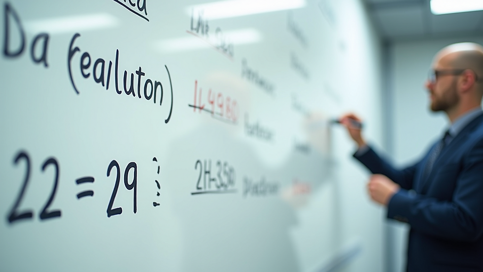 Eye-level view of a whiteboard filled with limit calculations