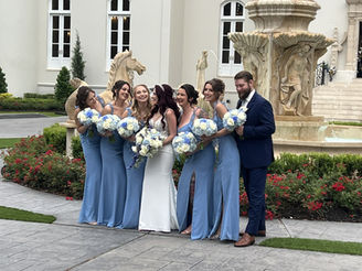 Blue and White Bridal Party

