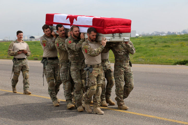 Military funeral procession Highway of Heroes