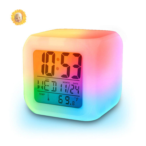 Digital Alarm Clock LED Color Changing Cube Rs.220/ +GST 18