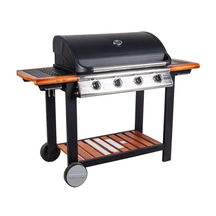 BARBECUE GAS 4 FUOCHI C/RIPIANO LEGNO