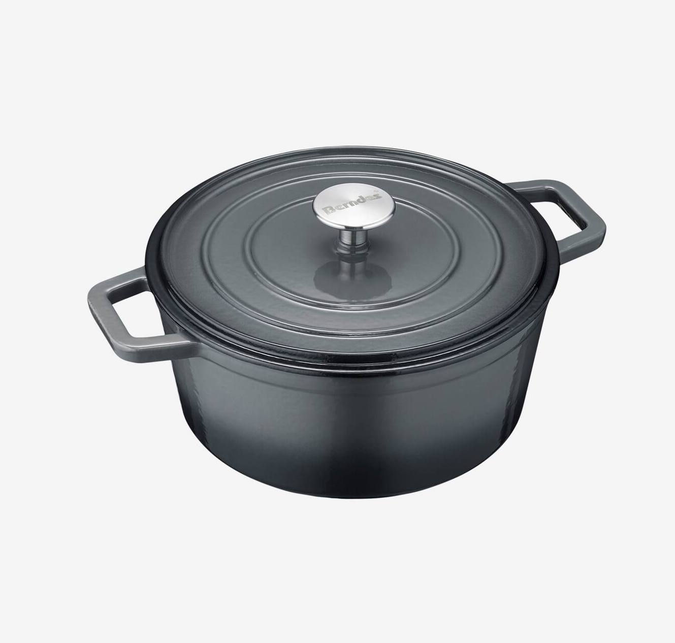 CASSERUOLA 2M 24CM + COPERCHIO CAST IRON NEW GREY