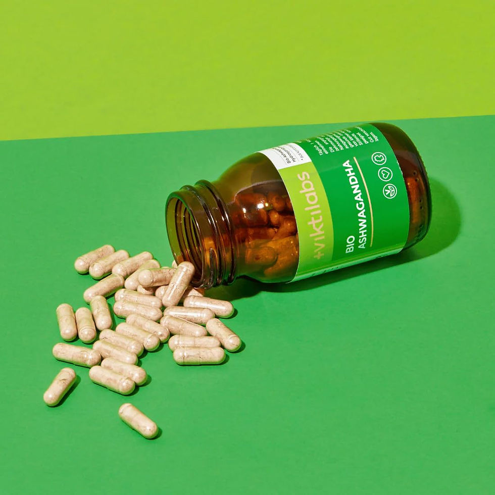 Thumbnail: Bio Ashwagandha Kapseln - 500 mg Bio Ashwagandha Kapseln je Tagesdosis - Hoch...