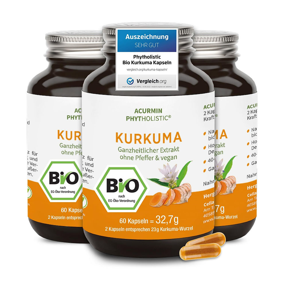 Thumbnail: Stärkste Bio Kurkuma Kapseln - 40x effektiver - 15.000 mg Kurkuma Pulver/Tag ...