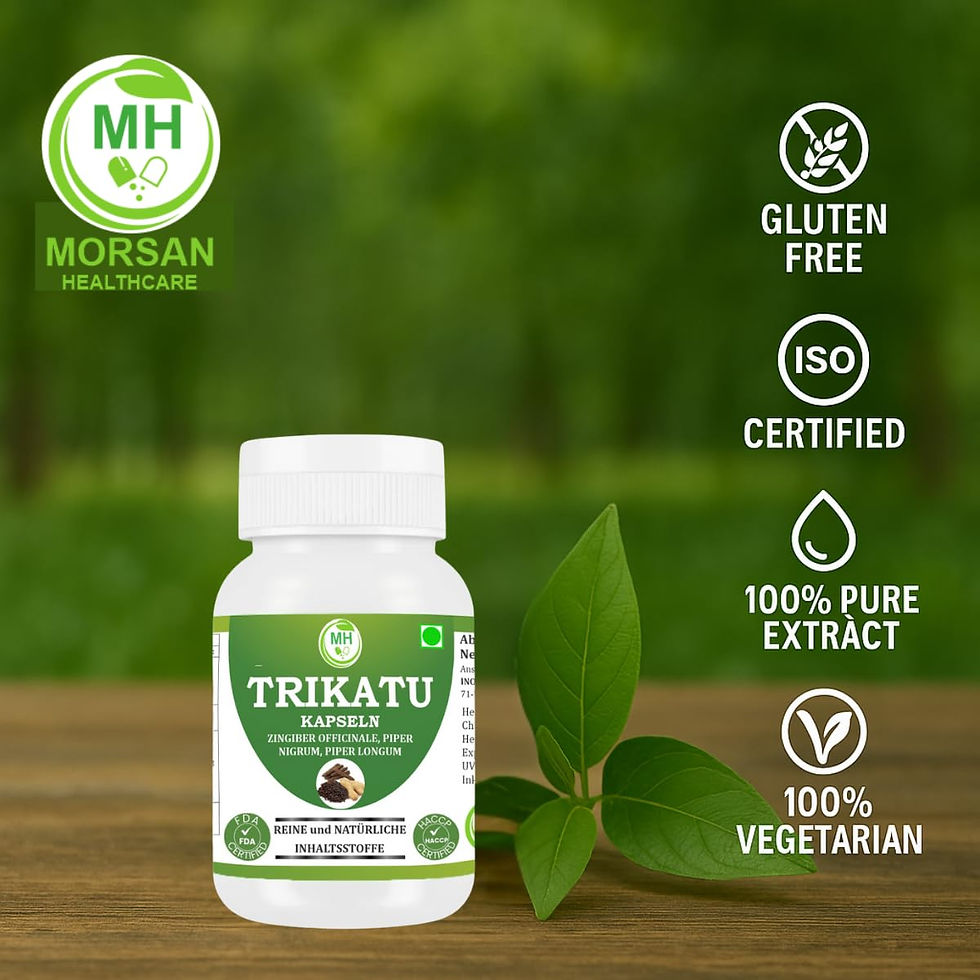 Thumbnail: Morsan Trikatu-Kapseln – Ayurvedisches Kräuterergänzungsmittel mit Ingwer-, S...