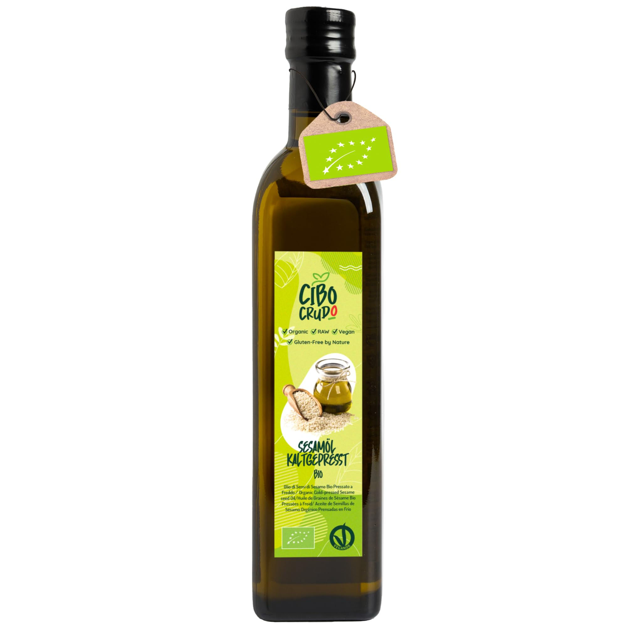 Sesamöl Bio Kaltgepresst und Ungeröstet - 500ml. Sesam öl zum Essen Massage o...