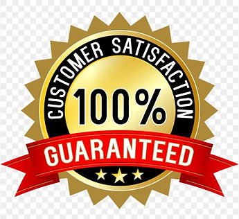a gold medal that promotes the 100% satisfaction guarantee customers get when they book