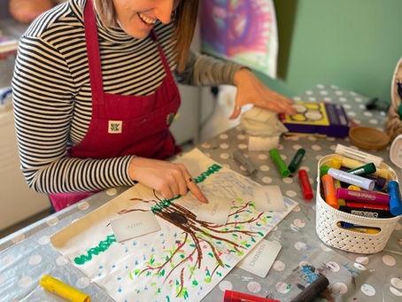 Art Therapist Chloe making reflective images